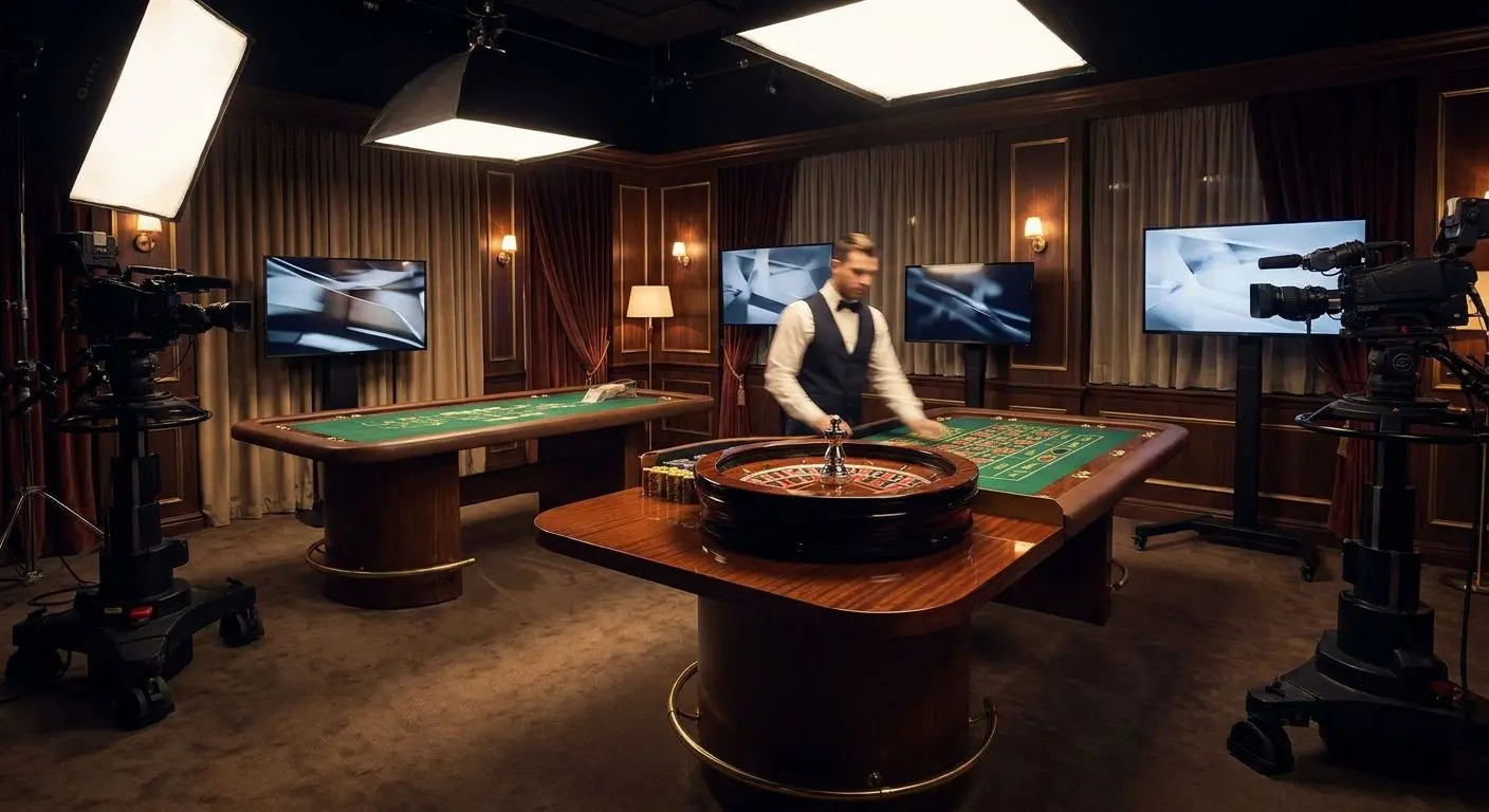 Live table entertainment at PlayOJO Live table studio setup with wheel and cards in a premium streamed environment