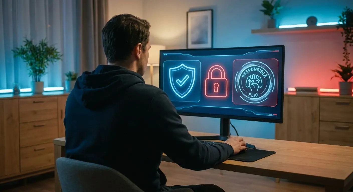 Safe and Responsible Live Play Environment Secure live play setup with responsible gaming icons