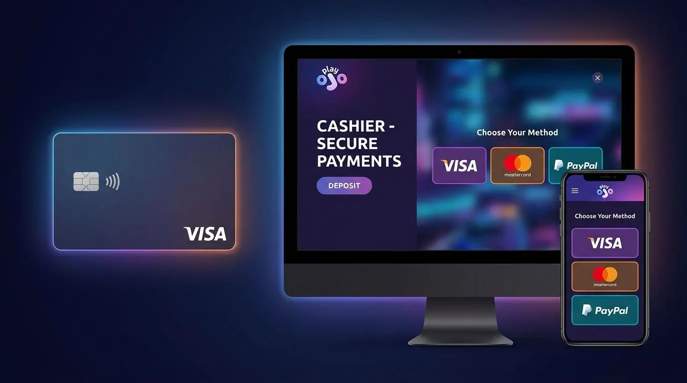 Generic Visa card beside an online gaming payment interface